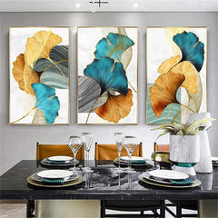 Color Splash Leaf Canvas Set