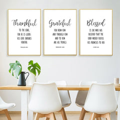 Thankful Grateful Blessed Canvas